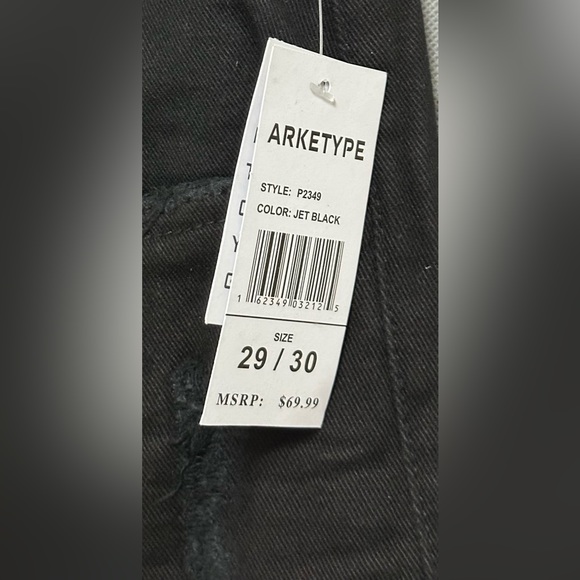 Arketype Black Jeans Men's Slim Fit Ripped Stretch Denim size 29/30 - Picture 9 of 10